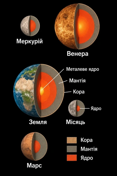Будова планет земної групи